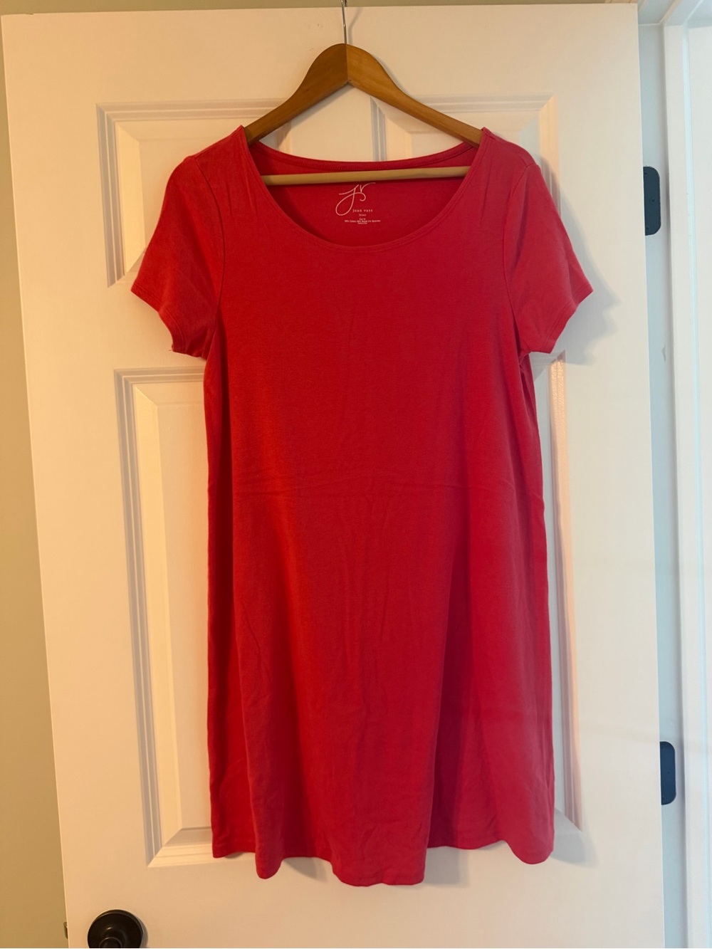 Joan Vass Red Short-Sleeve Swing Dress